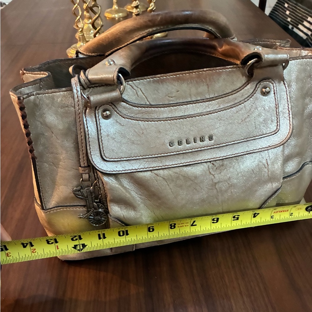 Celine Metallic Gold Leather Tote - Picture 14 of 15